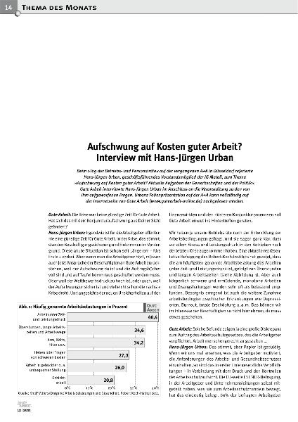 Aufschwung auf Kosten guter Arbeit? Interview mit Hans-Jürgen Urban, Gute Arbeit 12/2011