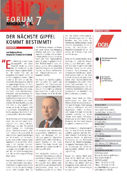 Der nächste Gipfel kommt bestimmt! - Kommentar Wolfgang Rhode im Forum Migration Nr. 7 / 2008