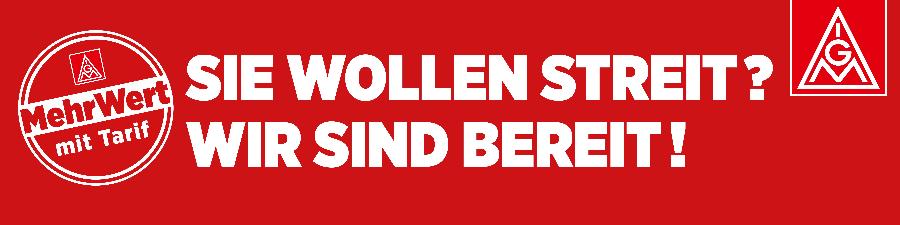 Ihr wollt Streit? Wir sind bereit!, Banner zum Projekt ''MehrWert mit Tarif''