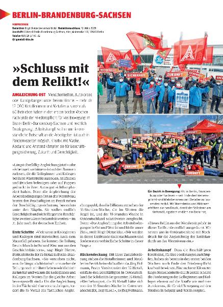 metallzeitung - Regionalseiten Berlin-Brandenburg-Sachsen April 2021
