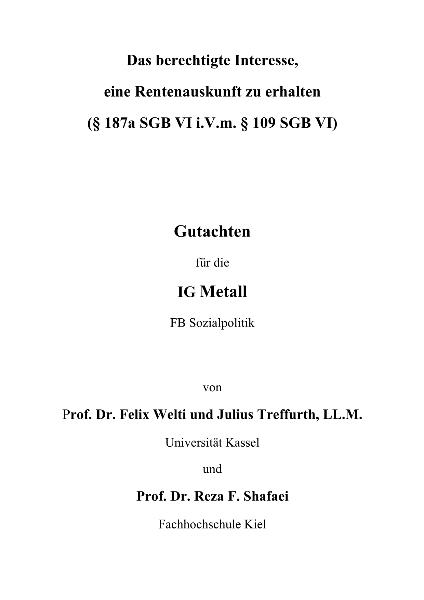 Gutachten Rentenauskunft - Felix Welti_Julius Treffurth_Reza F. Shafaei