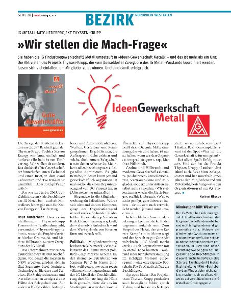 metallzeitung - Regionalseiten Nordrhein-Westfalen Oktober 2009