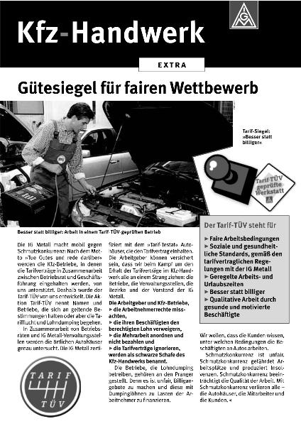 Handwerk KfZ Tarifrunde Flugblatt 5/2005