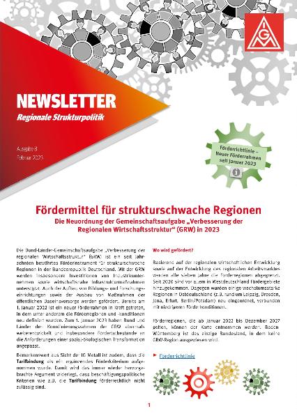 Fördermittel für strukturschwache Regionen, Newsletter Regionale Strukturpolitik Nr. 8 Februar 2023