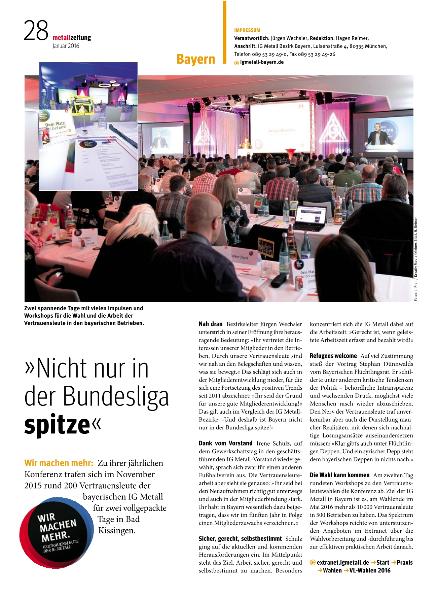 metallzeitung - Regionalseiten Bayern Januar 2016