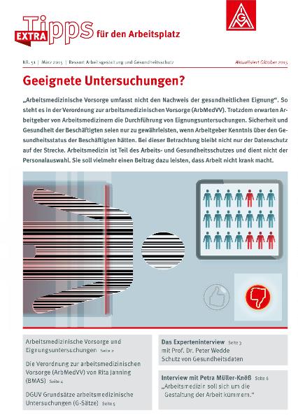 Tipps für den Arbeitsplatz Nr. 51 - Geeignete Untersuchungen?