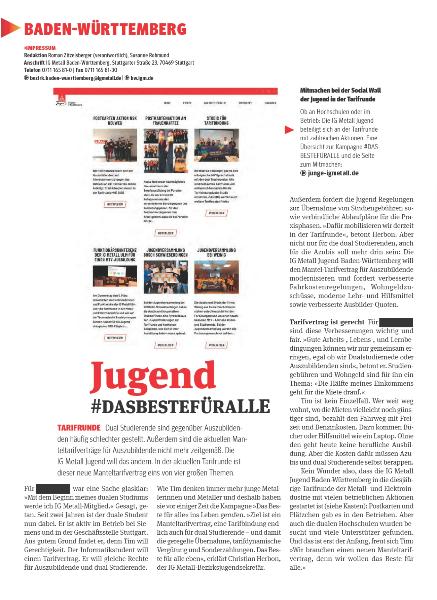 metallzeitung - Regionalseiten Baden-Württemberg April 2020