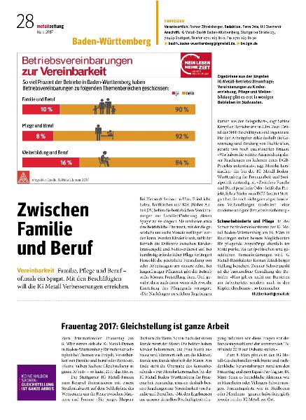 metallzeitung – Regionalseiten Baden-Württemberg März 2017