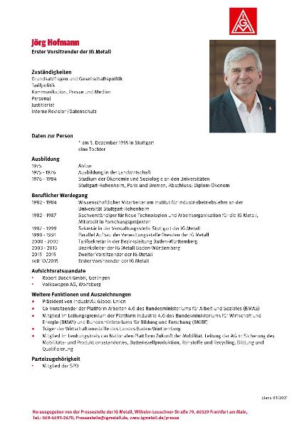 Lebenslauf Jörg Hofmann