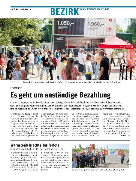 metallzeitung - Regionalseiten Berlin-Brandenburg-Sachsen Juli 2008