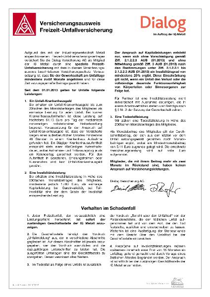 Dialog Versicherungsausweis