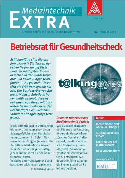 Betriebsrat für Gesundheitscheck, Medizintechnik Extra Nr. 1 (2007)