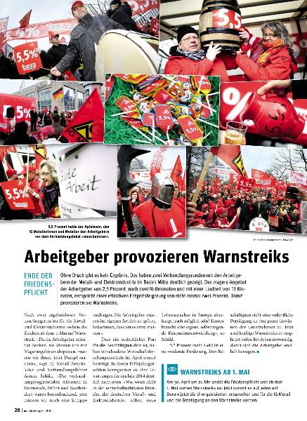 metallzeitung - Regionalseiten Mitte Mai 2013
