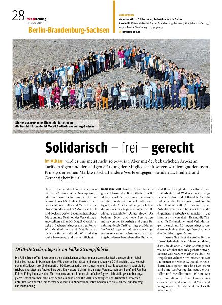 metallzeitung - Regionalseiten Berlin-Brandenburg-Sachsen Oktober 2016