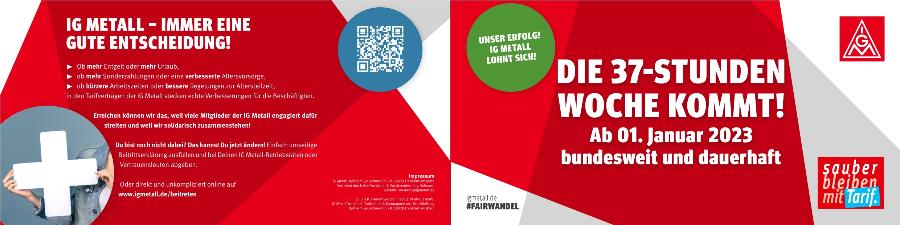 Flyer zur Arbeitszeitverkürzung Textile Dienste