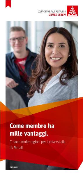 Faltblatt: Als Mitglied hat man's besser in italienischer Sprache