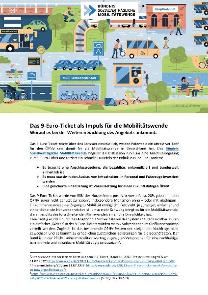 Positionspapier Sozialverträgliche Mobilitätswende zu 9-Euro-Ticket