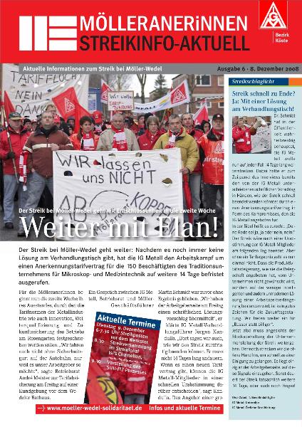 Möller Wedel: Streikinfo 6 | Dezember 2008