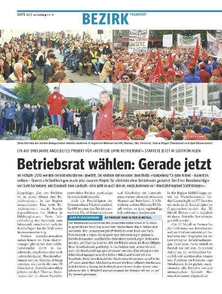 metallzeitung - Regionalseiten Frankfurt November 2009