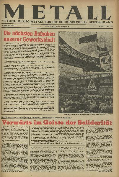 metallzeitung 19/1954 Artikel 3. Gewerkschaftstag