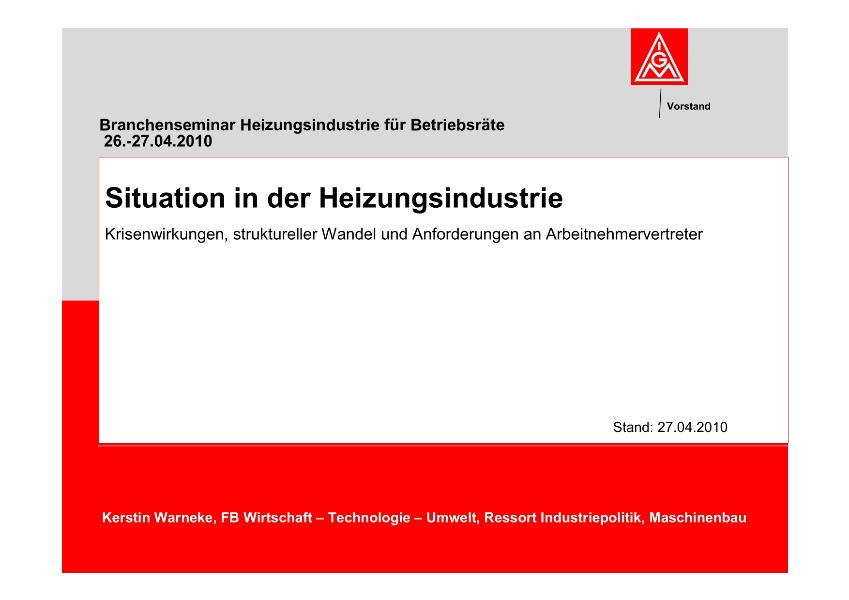 Branchenkonzept Heizungsindustrie
