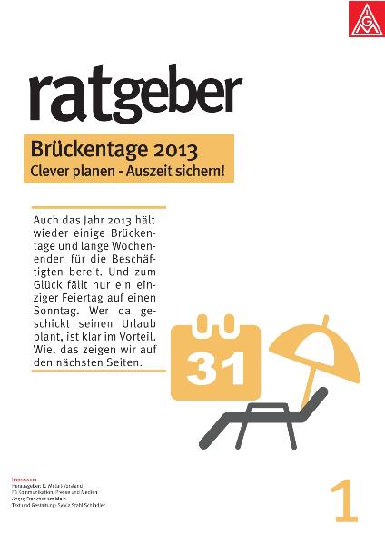 Ratgeber Brückentage 2013