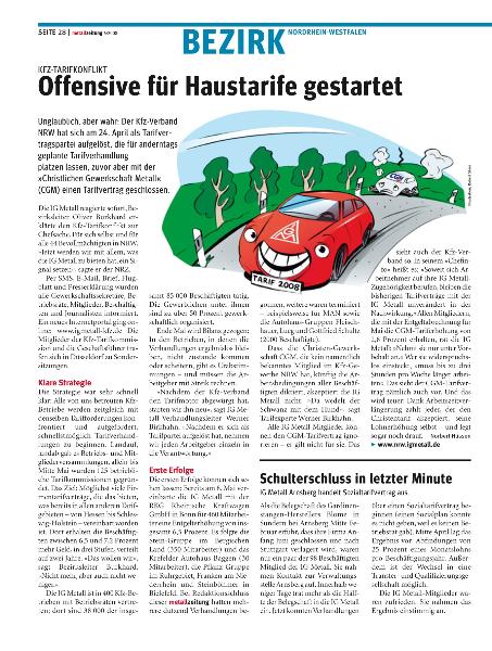 metallzeitung - Regionalseiten Nordrhein-Westfalen Juni 2008