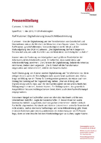 PM Ralf Kutzer, 1. Mai, cuxhaven