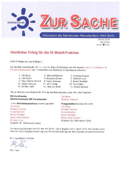 Daimler Berlin: Zur Sache 3,2010