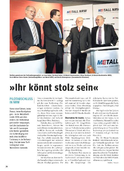 metallzeitung - Regionalseiten Nordrhein-Westfalen März 2010