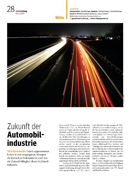 metallzeitung - Regionalseiten Mitte Februar 2017