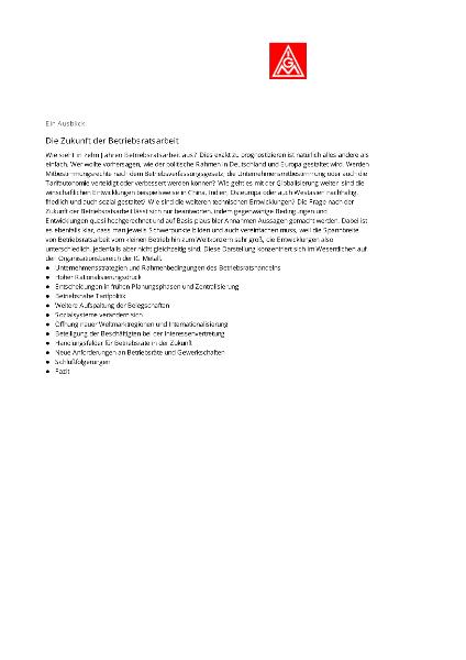 Die Zukunft der Betriebsrätearbeit