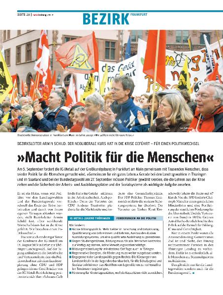 metallzeitung - Regionalseiten Frankfurt September 2009