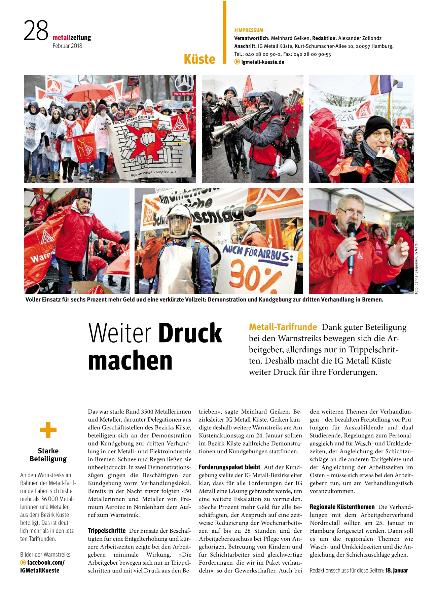 metallzeitung - Regionalseiten Küste Februar 2018
