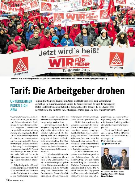 metallzeitung - Regionalseiten Bayern Februar 2015