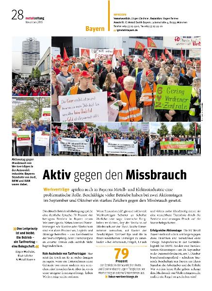 metallzeitung - Regionalseiten Bayern November 2015