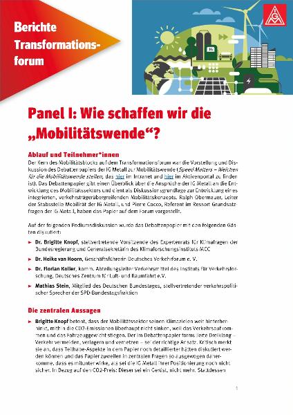Transformationsforum 2023: Textprotokoll Panel 1