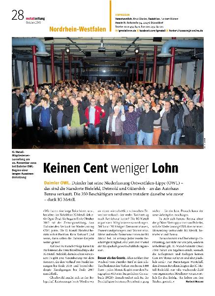 metallzeitung - Regionalseiten Nordrhein-Westfalen Oktober 2015