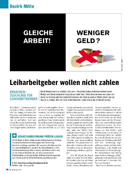 metallzeitung - Regionalseiten Frankfurt Januar 2013