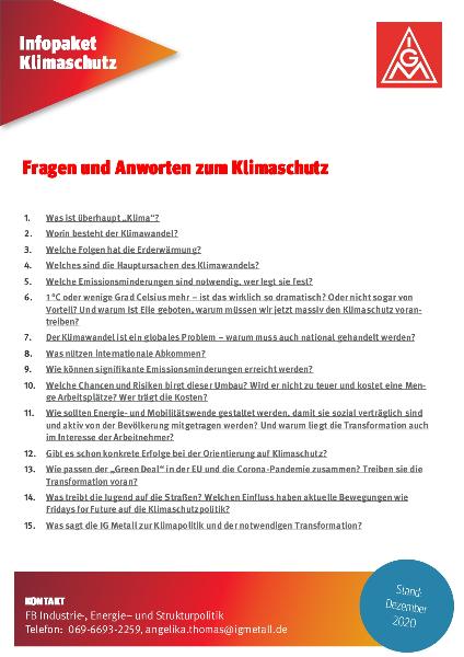 Fragen und Anworten zum Klimaschutz