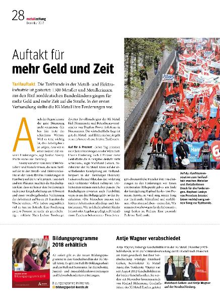 metallzeitung - Regionalseiten Küste Dezember 2017