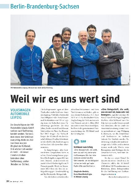 metallzeitung - Regionalseiten Berlin-Brandenburg-Sachsen Februar 2011