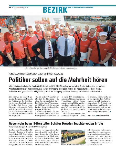 metallzeitung - Regionalseiten Berlin-Brandenburg-Sachsen August 2009