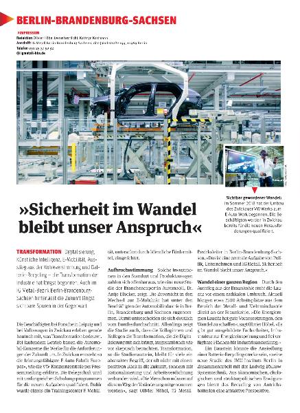 metallzeitung - Regionalseiten Berlin-Brandenburg-Sachsen Oktober 2019