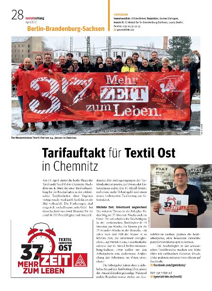 metallzeitung - Regionalseiten Berlin-Brandenburg-Sachsen April 2019