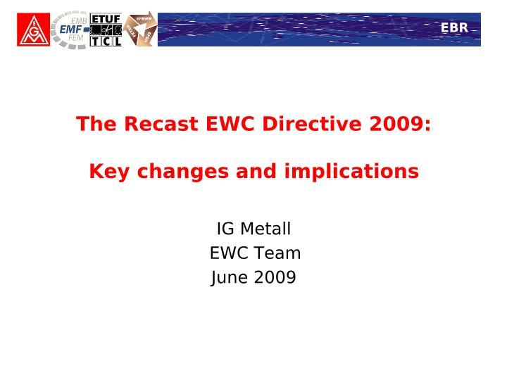 Die Neufassung der EBR-Richtlinie 2009: Wesentliche Neuerungen und Auswirkungen (englische Fassung)