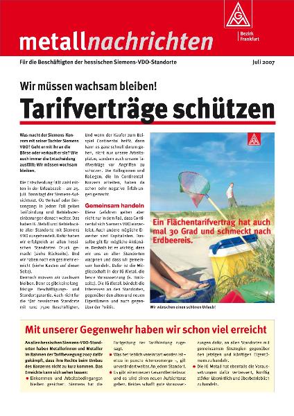 metallnachrichten, Bezirk Hessen, Wir müssen wachsam bleiben!