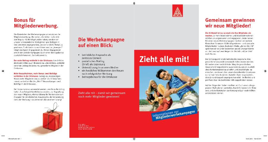 Flyer mit Infos zur Mitgliederwerbekampagne