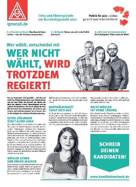 Aktionszeitung zur Bundestagswahl. Wer nicht wählt, wird trotzdem regiert!