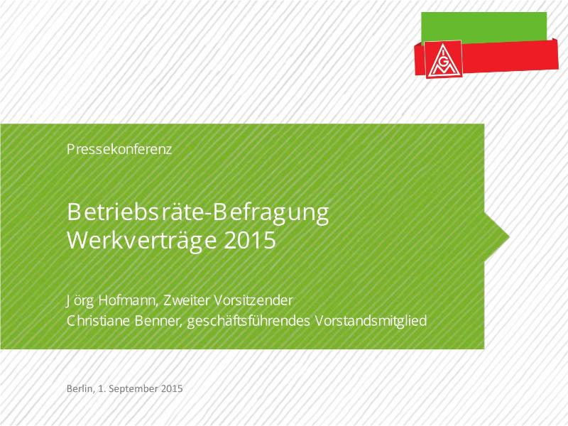 Folien zu den Statement von Christiane Benner und Jörg Hofmann auf der Pressekonferenz 